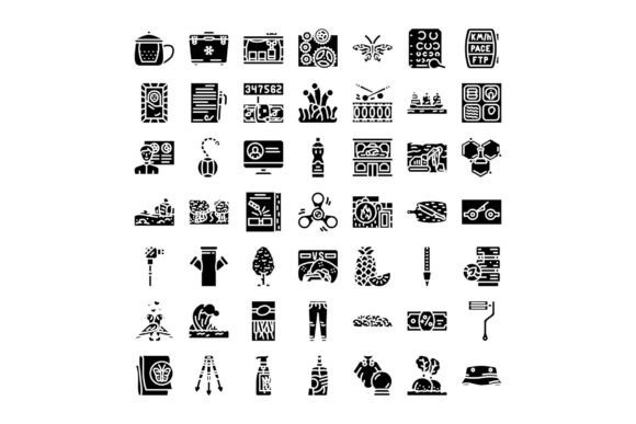 Collection of Glyph Black Icons for Vari