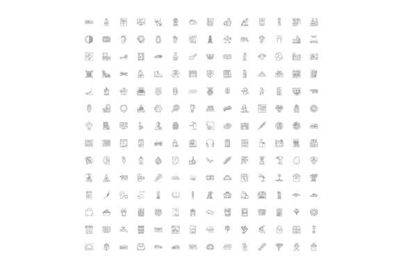 Collection of Thin Line Icons for Variou