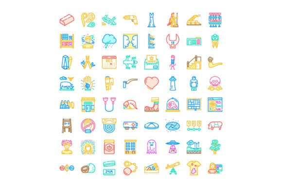 Diverse Collection of Colorful Doodle Li