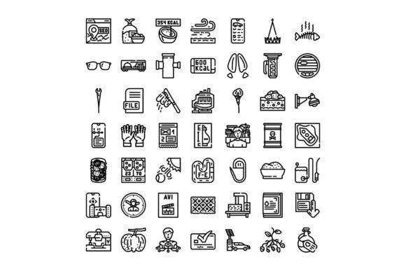 Diverse Line Icons for Various Applicati: Minimalist Clarity for Modern Digital Design