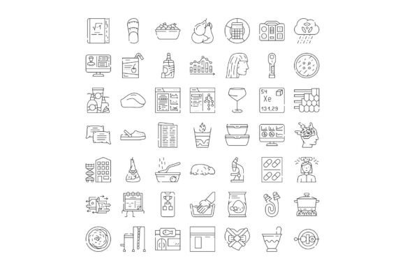 Diverse Linear Icons Illustrating Daily