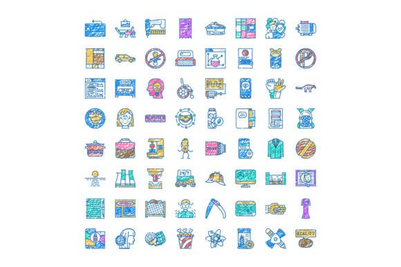 Hand Drawn Doodle Sketch Icons Set Outli