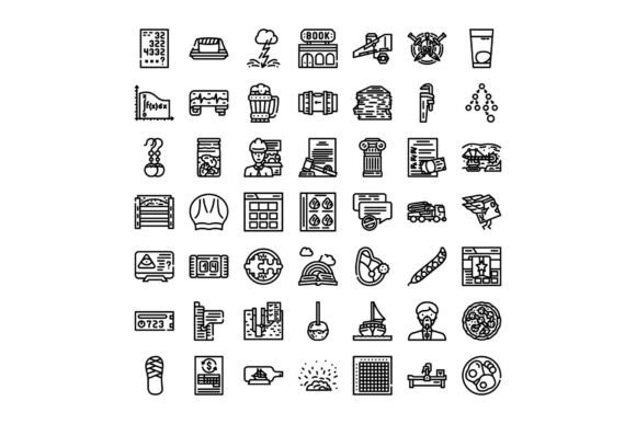 Line Art Icons Representing Various Busi
