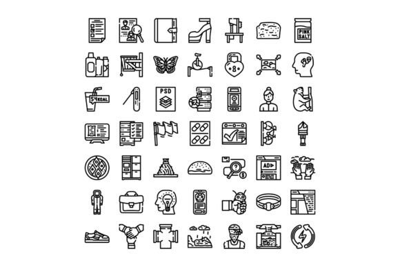 Miscellaneous Line Art Icons Business an