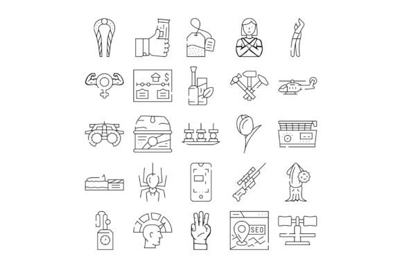 Outline Icon Set Including Various Objec