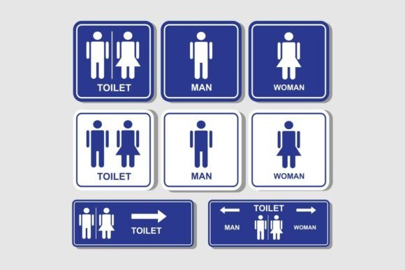 Toilet Restroom Signage Stickers: Clear, Scalable, and Universally Understood