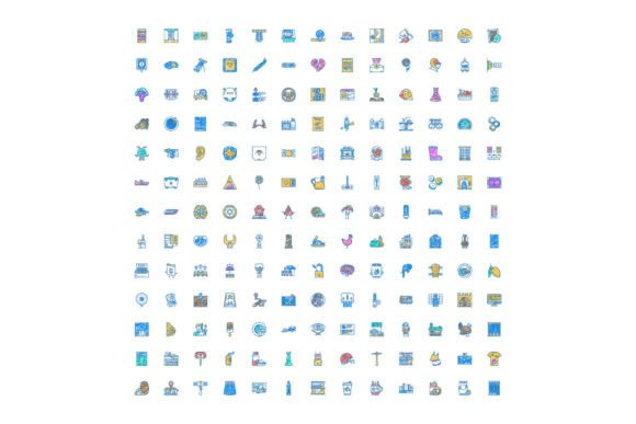 Various Concept Icons Set Doodle Style D
